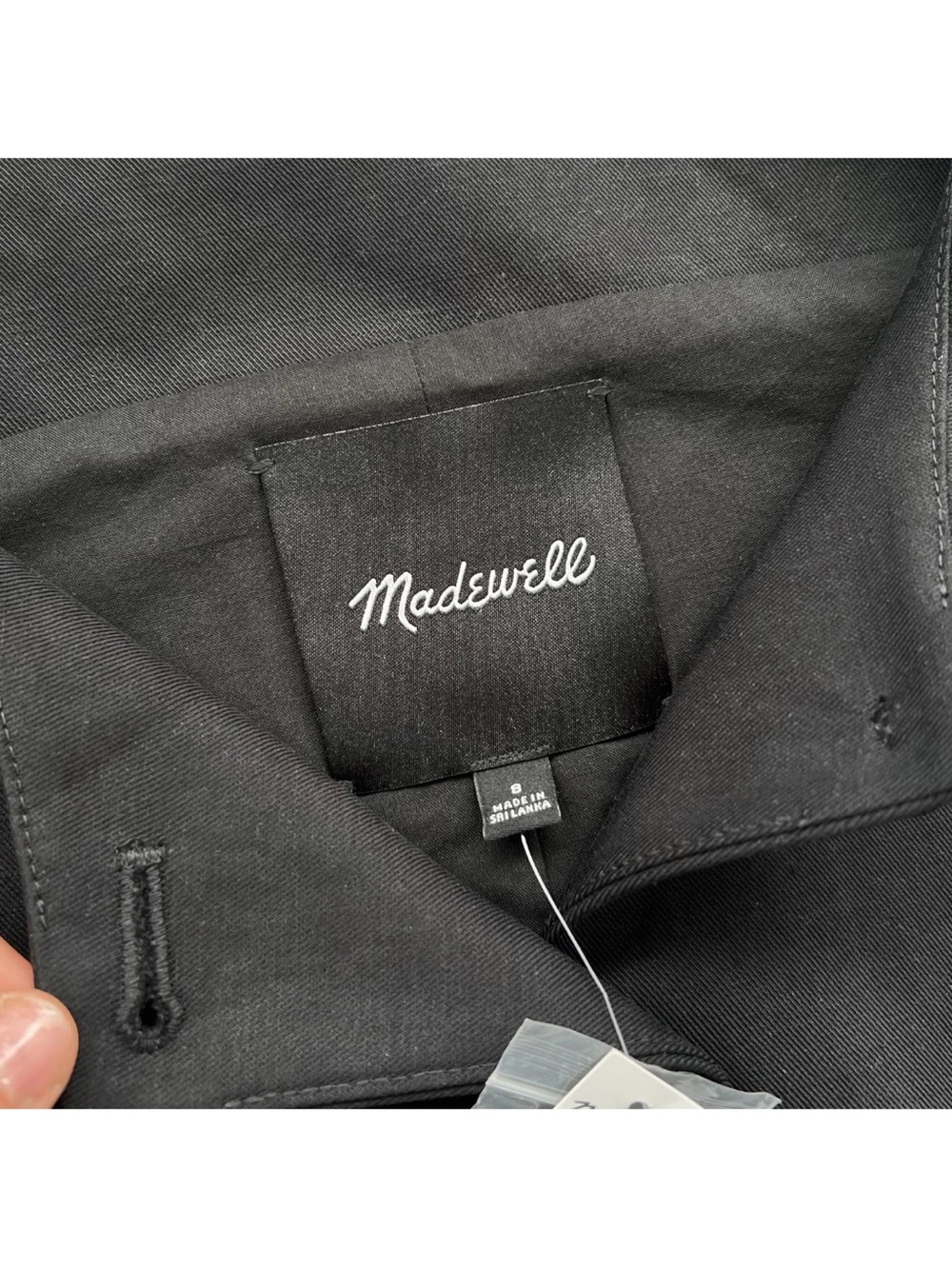NEW Madewell Crewneck Cutaway Vest Drapey Twill Sz 8 TRUE BLACK Tank $98 #NW061 - Picture 9 of 16